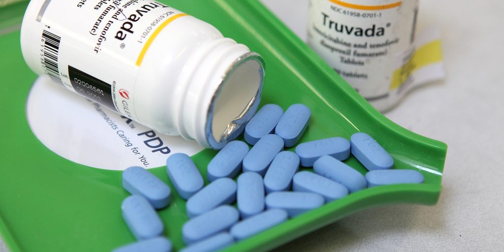 SAN ANSELMO, CA - NOVEMBER 23:  Bottles of antiretroviral drug Truvada are displayed at Jack's Pharmacy on November 23, 2010 in San Anselmo, California. A study published by the New England Journal of Medicine showed that men who took the daily antiretroviral pill Truvada significantly reduced their risk of contracting HIV. (Photo Illustration by Justin Sullivan/Getty Images)